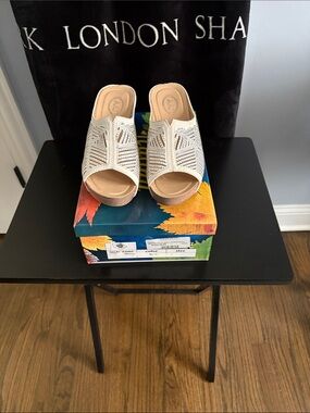 Italina Ivory Beaded Wedge Mule